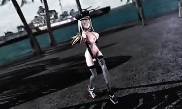 MMD - Sexual Fantasy Landscape with Hot Anime Girls