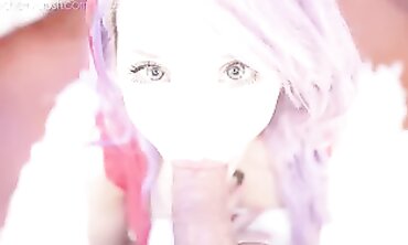 Hot Blonde Babe 'Cherry Crush' Gives A Sloppy & Passionate Deepthroat POV Blowjob With Facial Finish