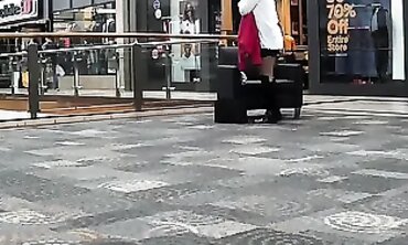 Trinaxxx - Sexy Babe Exposes Her Cooche At Local Mall For A Daring Striptease