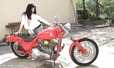 Milena's Adventure: Outdoor Fun with Motorcycle Washing