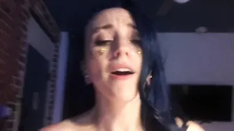 Blue-Haired Babe Gets Roughly Handled By Stepdad And Faceslapped