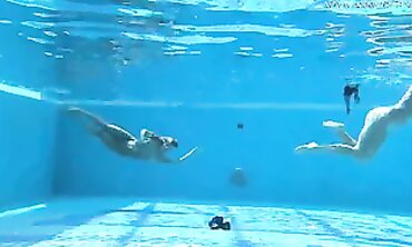 Naked Pool Party - Scene1 - Hot Blonde Babes Swimming Nude With Friends