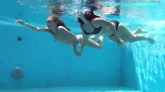 Naked Pool Party - Scene1 - Hot Blonde Babes Swimming Nude With Friends