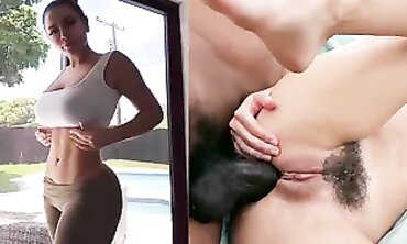 Long & Large Black Dick Fills Up White Pussy in Interracial Sex