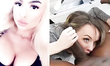 Long & Large Black Dick Fills Up White Pussy in Interracial Sex