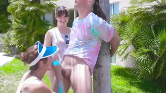 3way FFM Threesome with MILF Teens & Huge Dildos in Big Asses