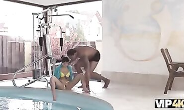 Multicultural Stepdaughter's Throat Delving Deepthroating Session