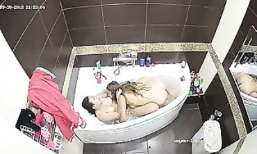 Lesbian Bondage Fun - Two Hot Babes Playing with Water Bounded Up Close