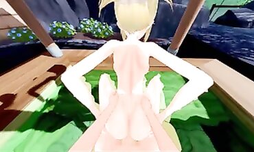 Plunging Into Pleasure: Anime Girl's Bath Time Fantasy With Huge Load
